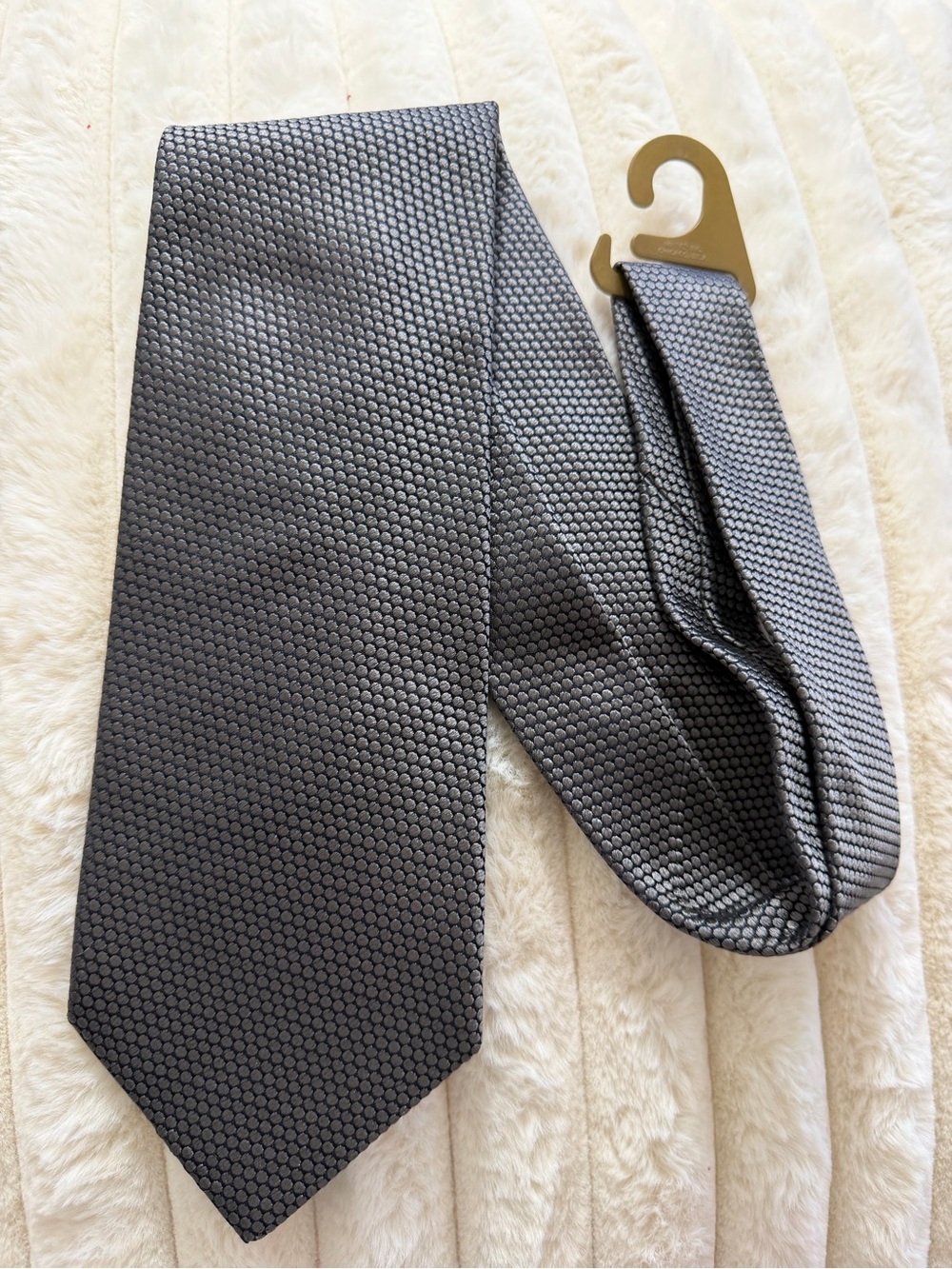 Bolgheri Silk Textured Gray Men's Tie - Sophisticated Formal Accent